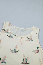PRETTY BASH Western Mallard Round Neck Tank Top