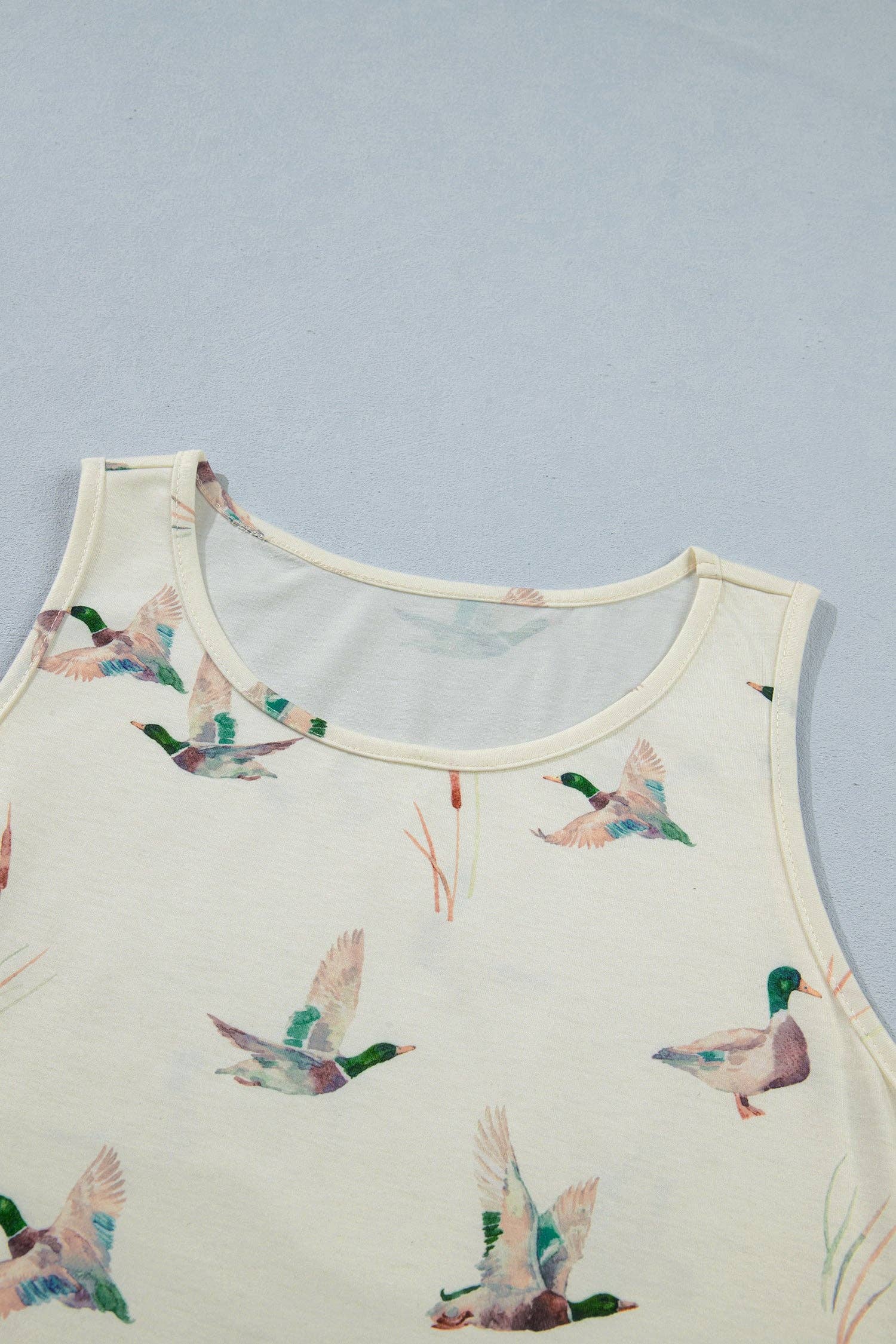 PRETTY BASH Western Mallard Round Neck Tank Top
