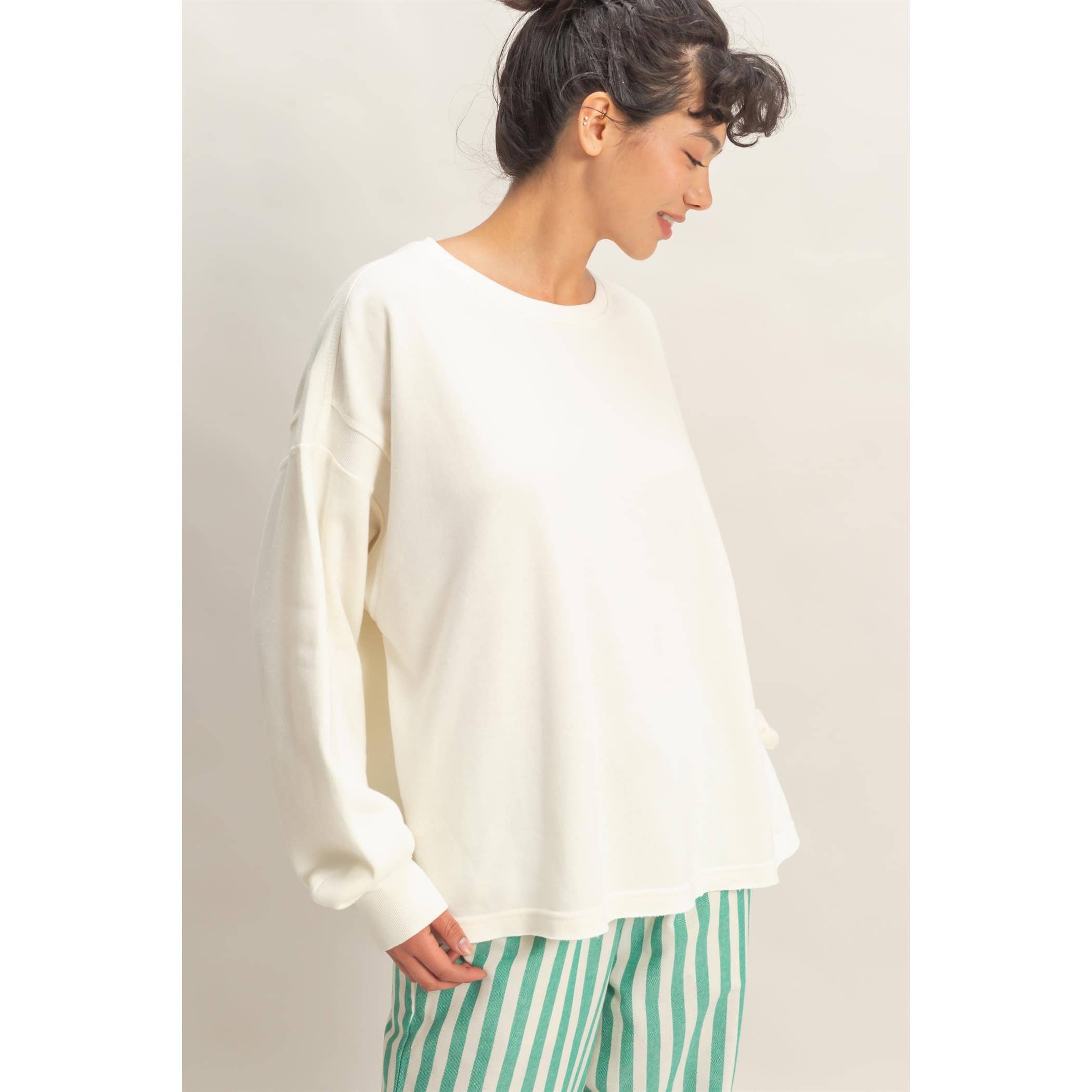 Oversized Cross Detail Open Back Sweatshirt