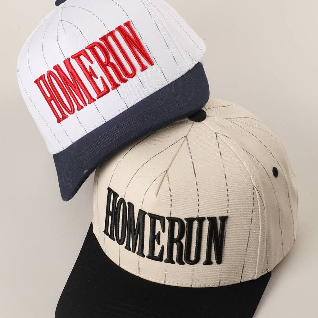 HOMERUN Pinstripe Embroidered Trucker Hat
