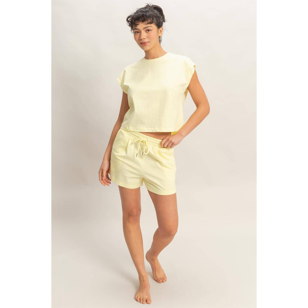 Cap Sleeve Boxy Top And Shorts Set