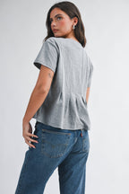 8613HK Pleated Swing Tee Top