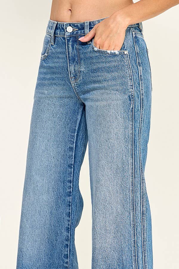P7146W-MD MID RISE COMFORT WIDE LEG W/ SEAM DETAILING