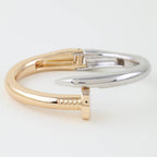 Two Tone Nail Head Hinged Bangle