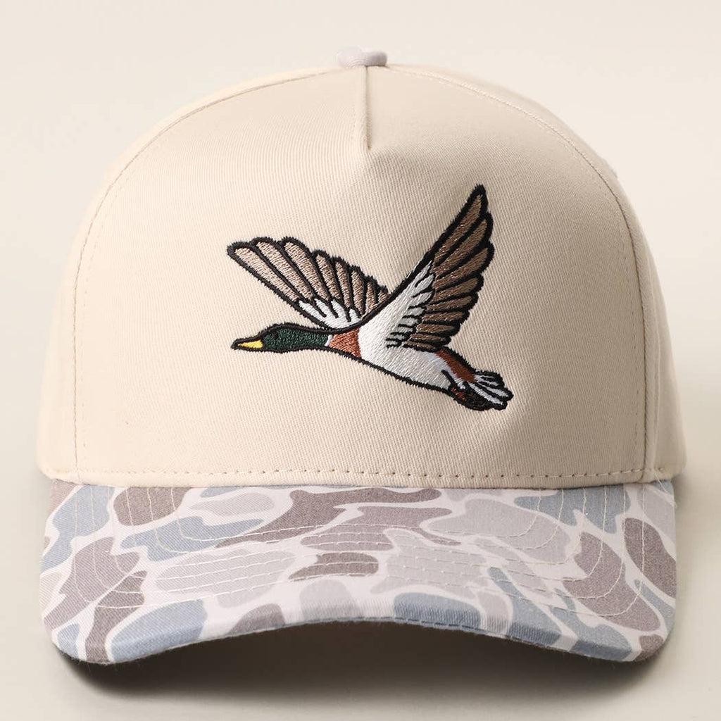 Flying Mallard Embroidered Camo Brim Trucker Hat