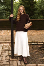 CONTRAST STITCH DETAIL MOCK NECK CHUNKY SWEATER