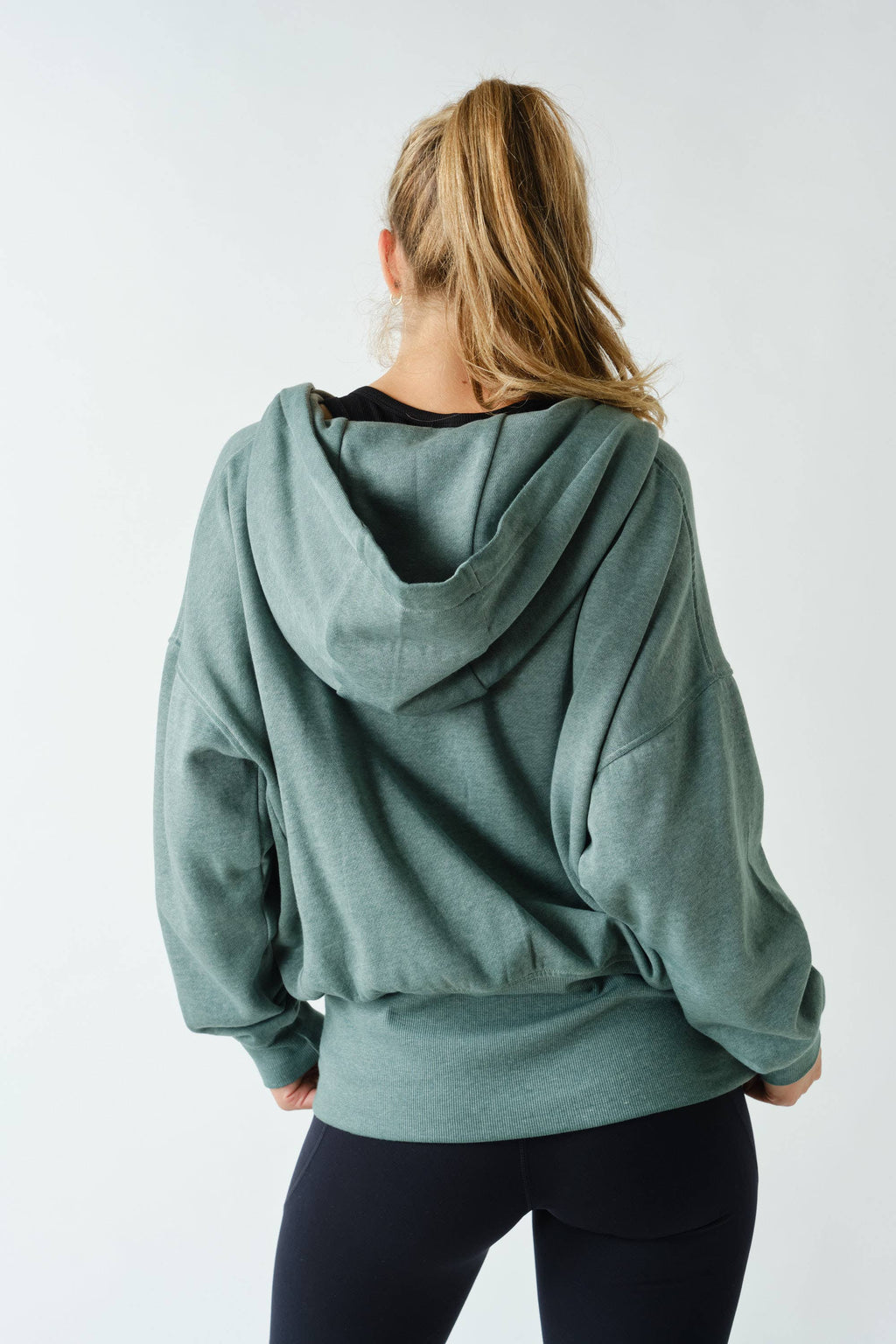 Fleece Hoodie Jacket with Tapered Sleeves
