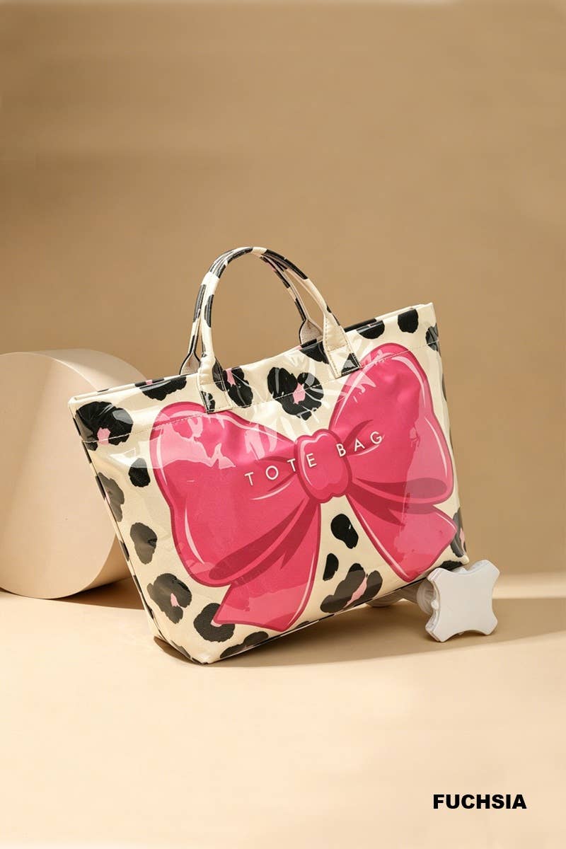 Leopard Bow Pvc The Tote Bag
