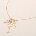Triple Key Charm Toggle Pendant Necklace