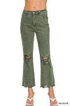 `Acid Wash High Waist Distressed Straight Leg Pants
