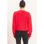 Rhinestone Bow Tie-Front Sweater