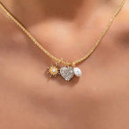Celestial Heart & Pearl Charm Necklace | 80N93235