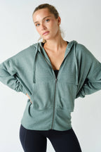 Fleece Hoodie Jacket with Tapered Sleeves