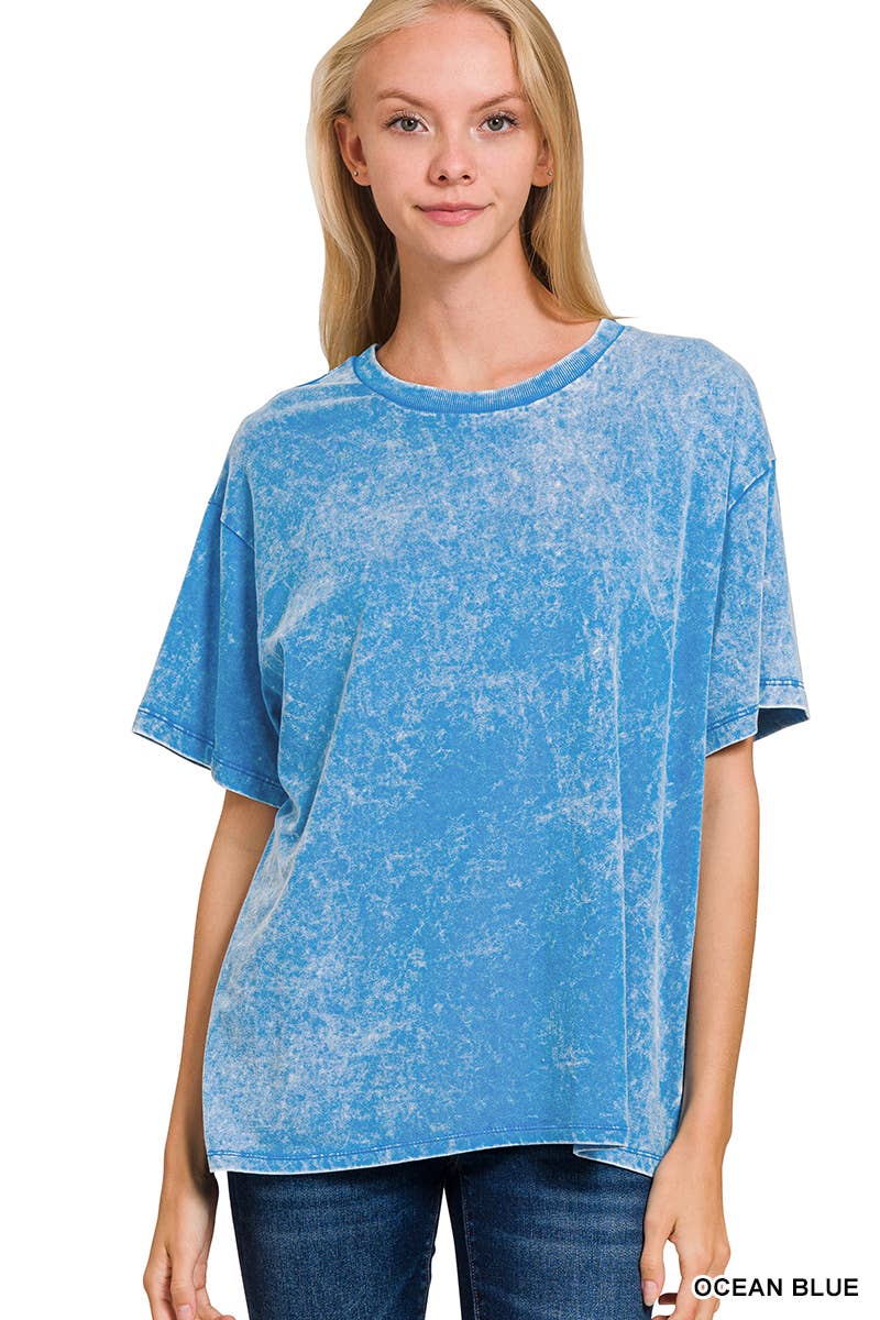 `Vintage Wash Oversize Cotton Tee