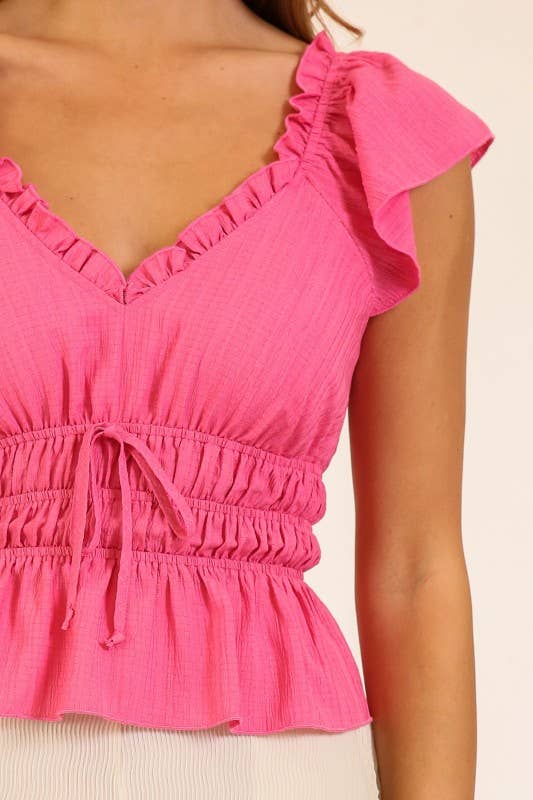 Ruffle Waist Tie Blouse 2