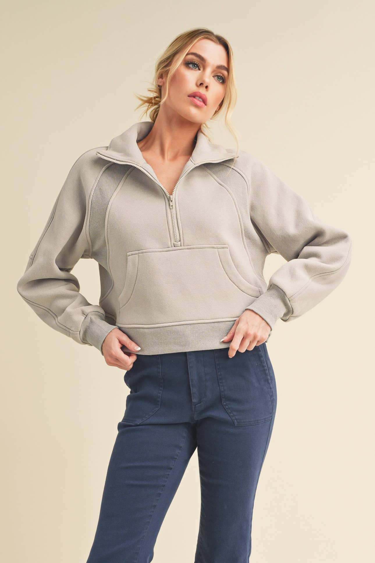 950CK Dove Funnel Neck Half Zip 6