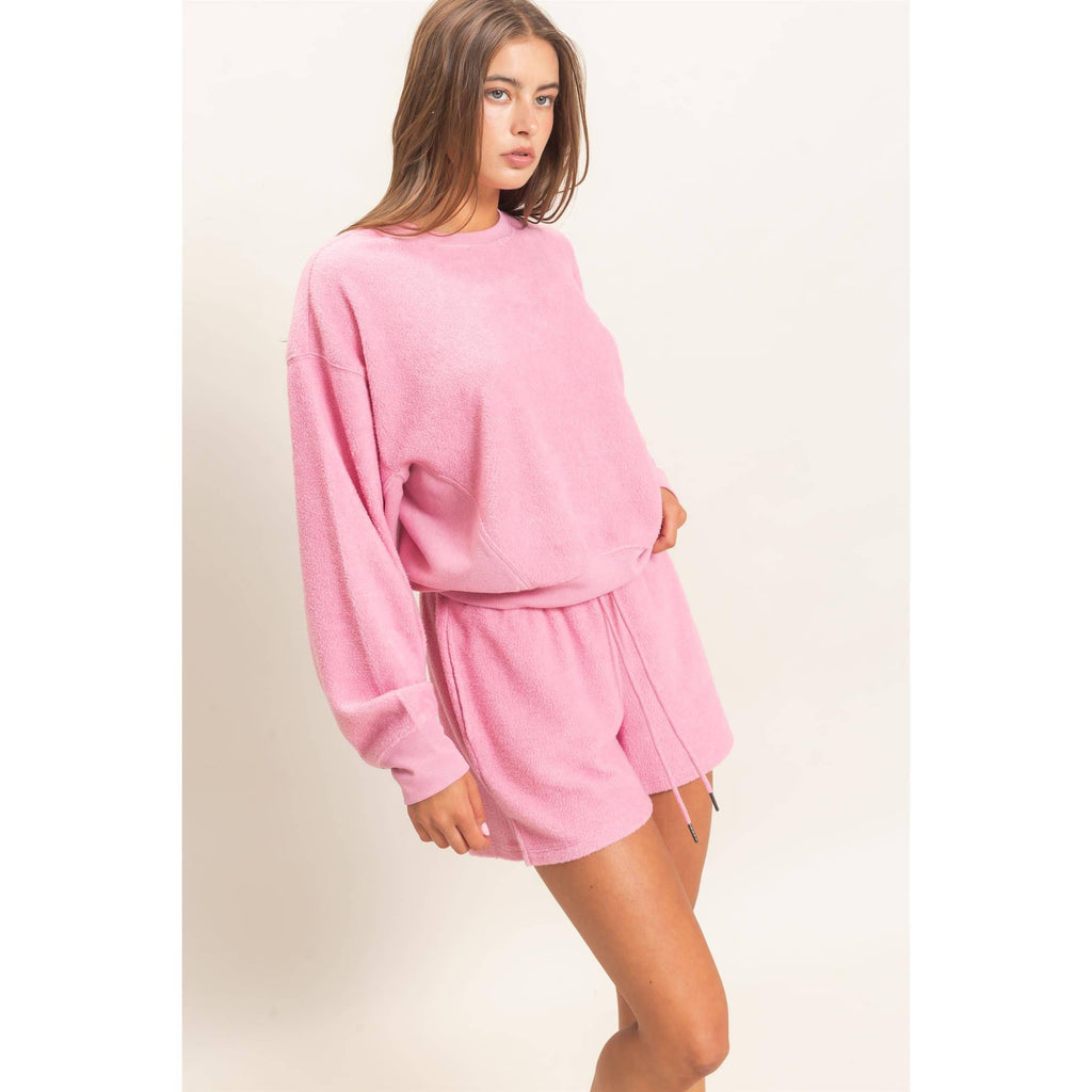 Contrast Sweatshirt & Shorts Set