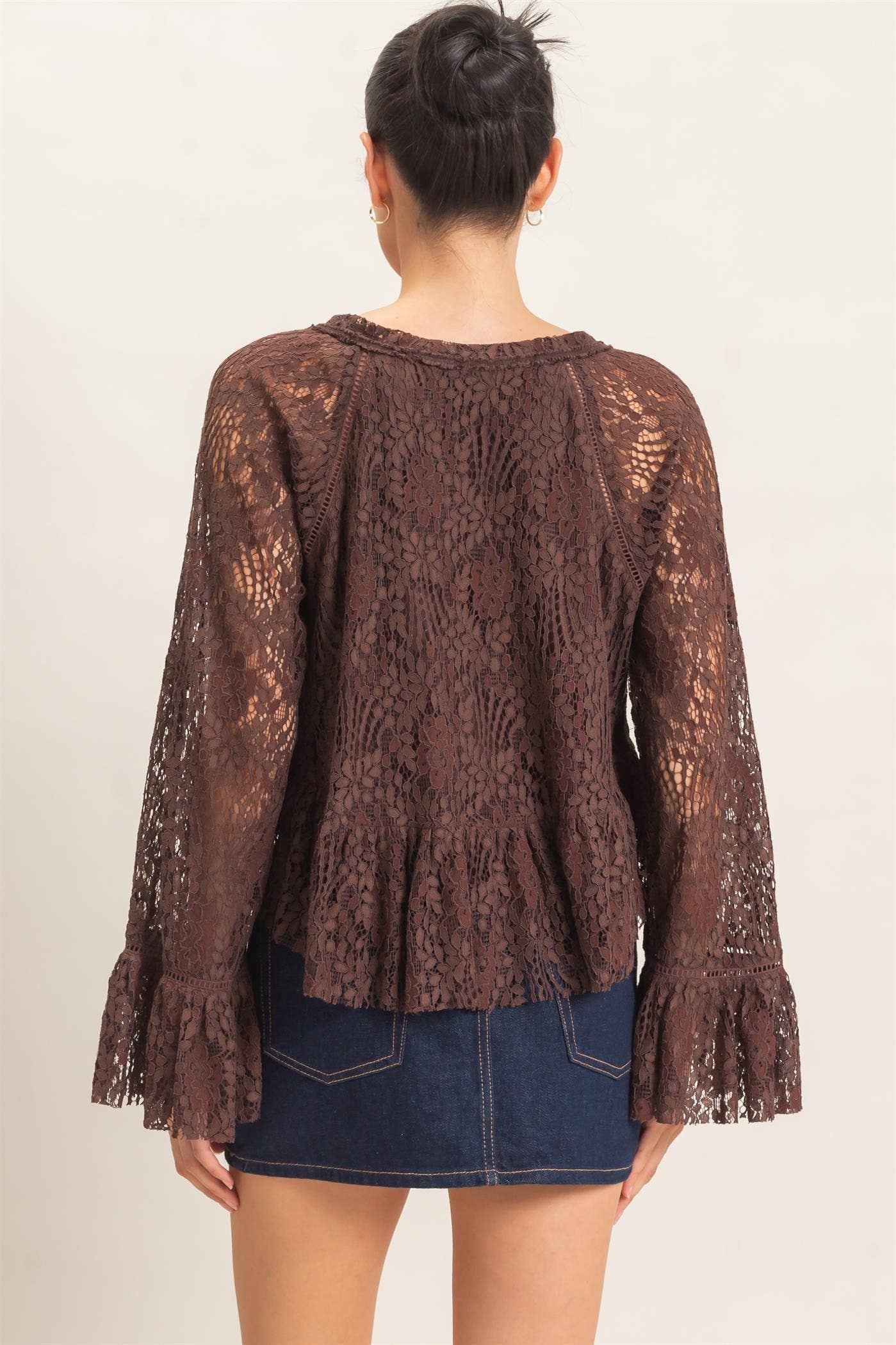 Lace Bell Sleeve Top
