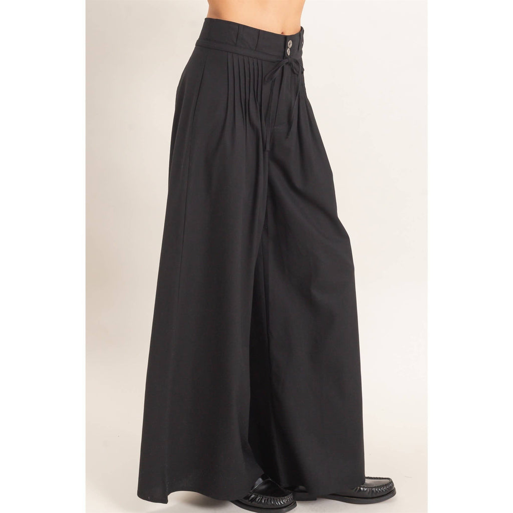 High-Waisted Pintuck Trousers