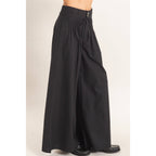 High-Waisted Pintuck Trousers
