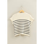 Sleeveless Ribbed Striped Knit Top