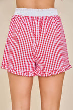 Sweet Gingham Button-Front Shorts