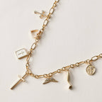 18K Gold-Dipped Faith & Love Charm | Necklace