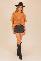 Vintage Fringe Boho Washed Tee