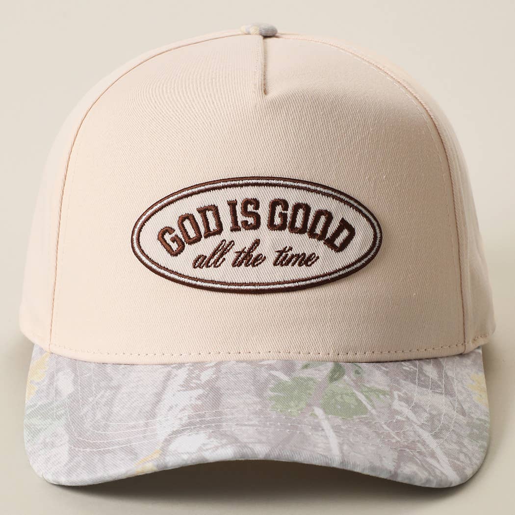 GOD IS GOOD All The Time Patch Camo Brim Baseball Cap