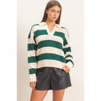 Rugby Stripe Polo Sweater
