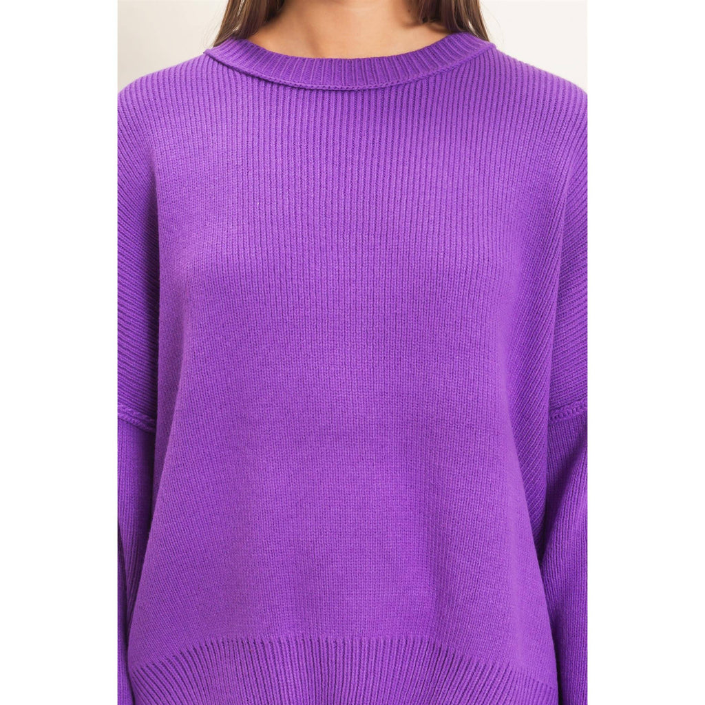 Ribbed Crew Neck Sweater