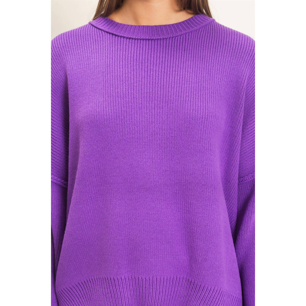 Ribbed Crew Neck Sweater