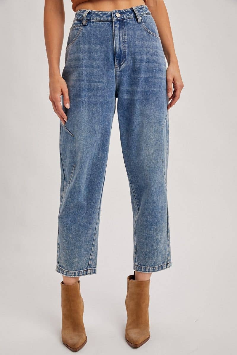 Mid Rise Barrel Jeans