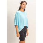 Relaxed High-Low Batwing Sleeve Top