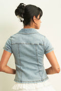 11333-DENIM SHORT SLEEVE COLLAR SHIRTS