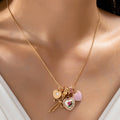 Multi Charm Porcelain Bow Ball Chain Necklace | 80N92892