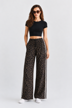 CP12379 - SIDE STRIPE LEOPARD PRINT PANTS