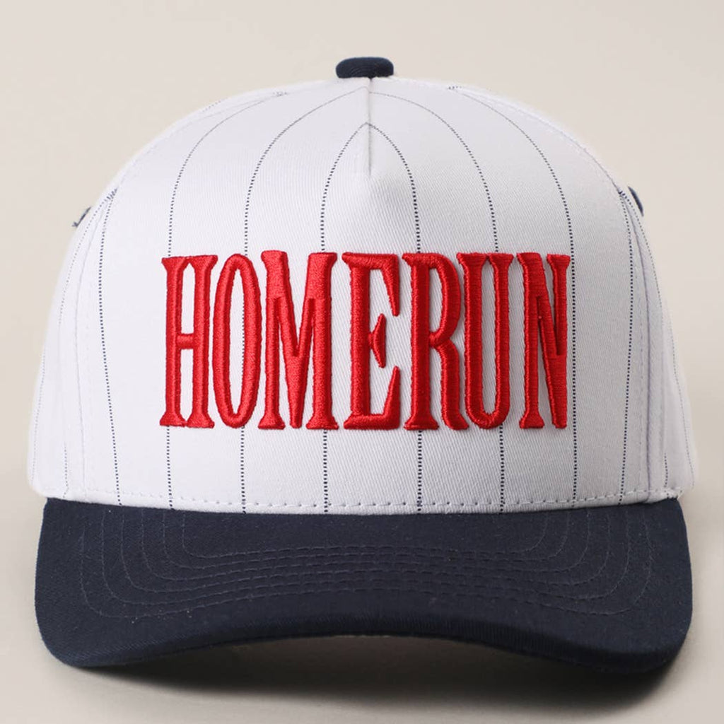 HOMERUN Pinstripe Embroidered Trucker Hat