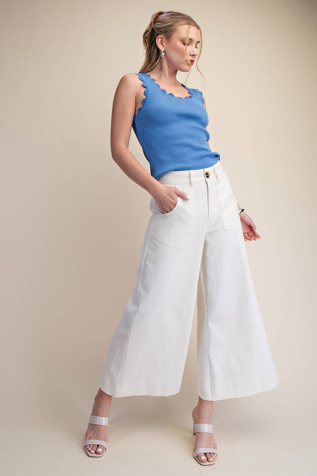 Crop High-Rise Wide-Leg Pants
