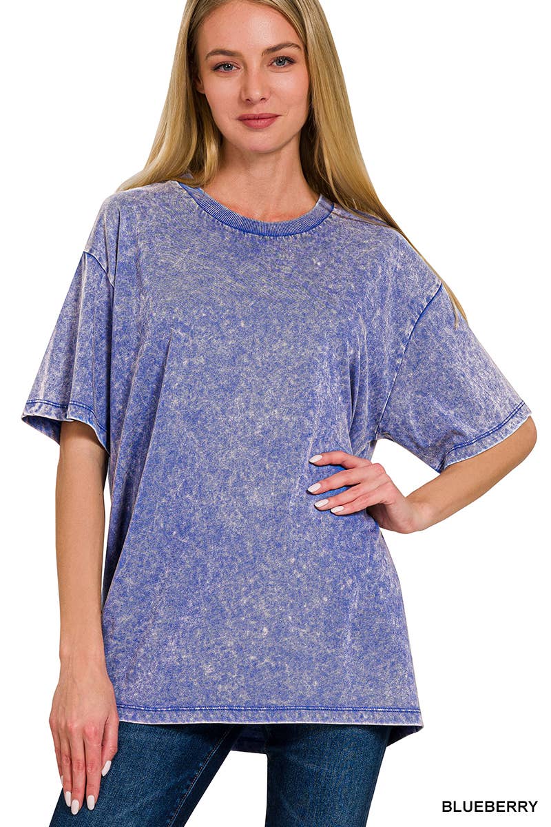 `Vintage Wash Oversize Cotton Tee