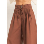 High-Waisted Pintuck Trousers