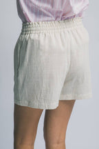 Striped Linen Blend Shorts