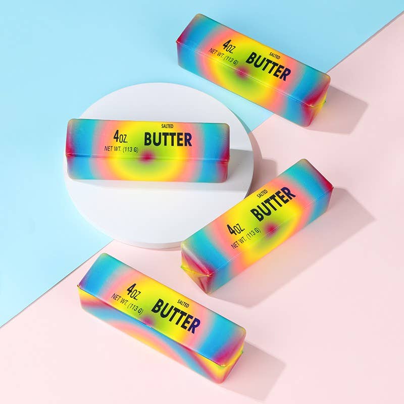 Pressure Squishy Toy Rainbow Butter 12-pc Set | 40BTS424