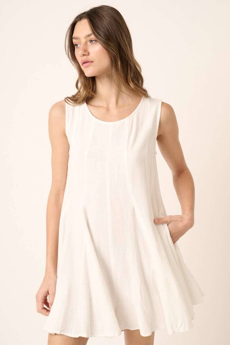 H30284-GODET DETAIL WIDE LEG ROMPER