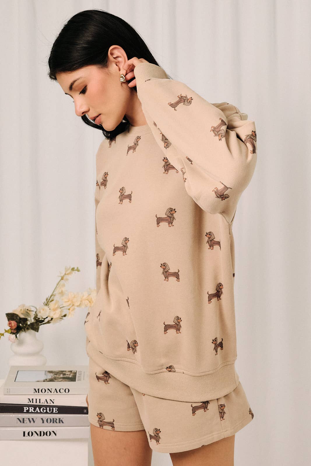 Weenie Dog All Over Print Crew Neck Sweatshirt
