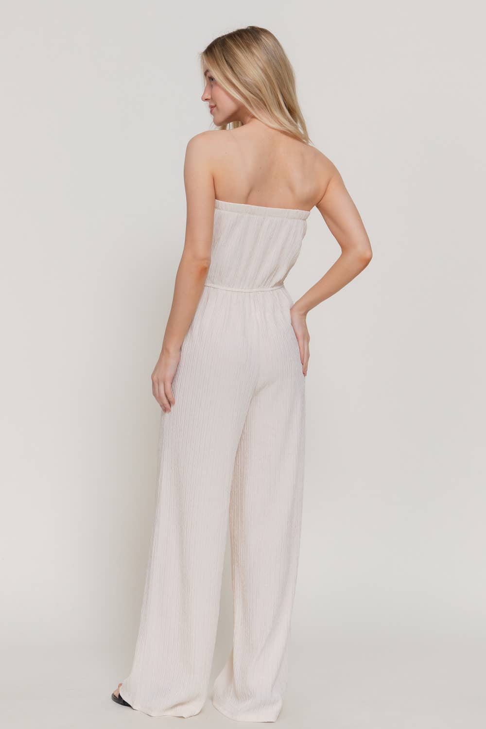 Crinkle Knit Tube Jumpsuit