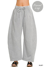 Barrel Leg Washed Sweatpants w/ Pockets