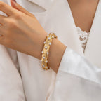 Vintage Gold and Pearl Embellished Bangle | 80B1772