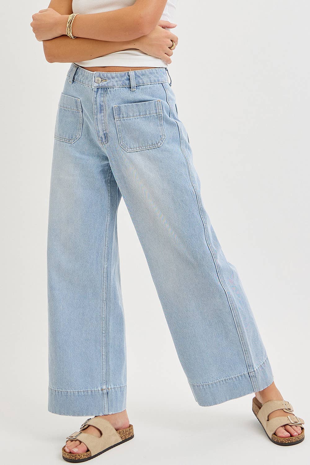 WIDE LEG  DENIM JEANS