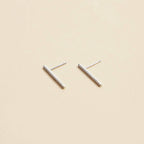 Bar Rhinestones Gold Dip Stud Earrings | Sleek Bar Rhinestone Gold-Dipped Stud Earrings